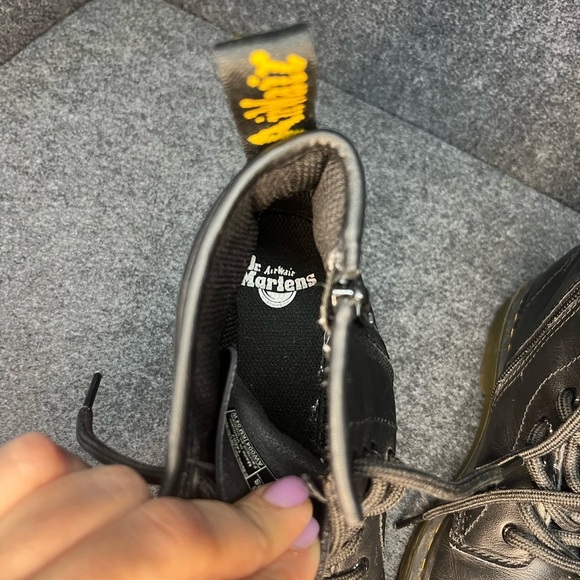 Dr. Martens Youth 1460J Combat Boots Black Leather Lace Up Side Zip Size 3 US - Picture 9 of 10